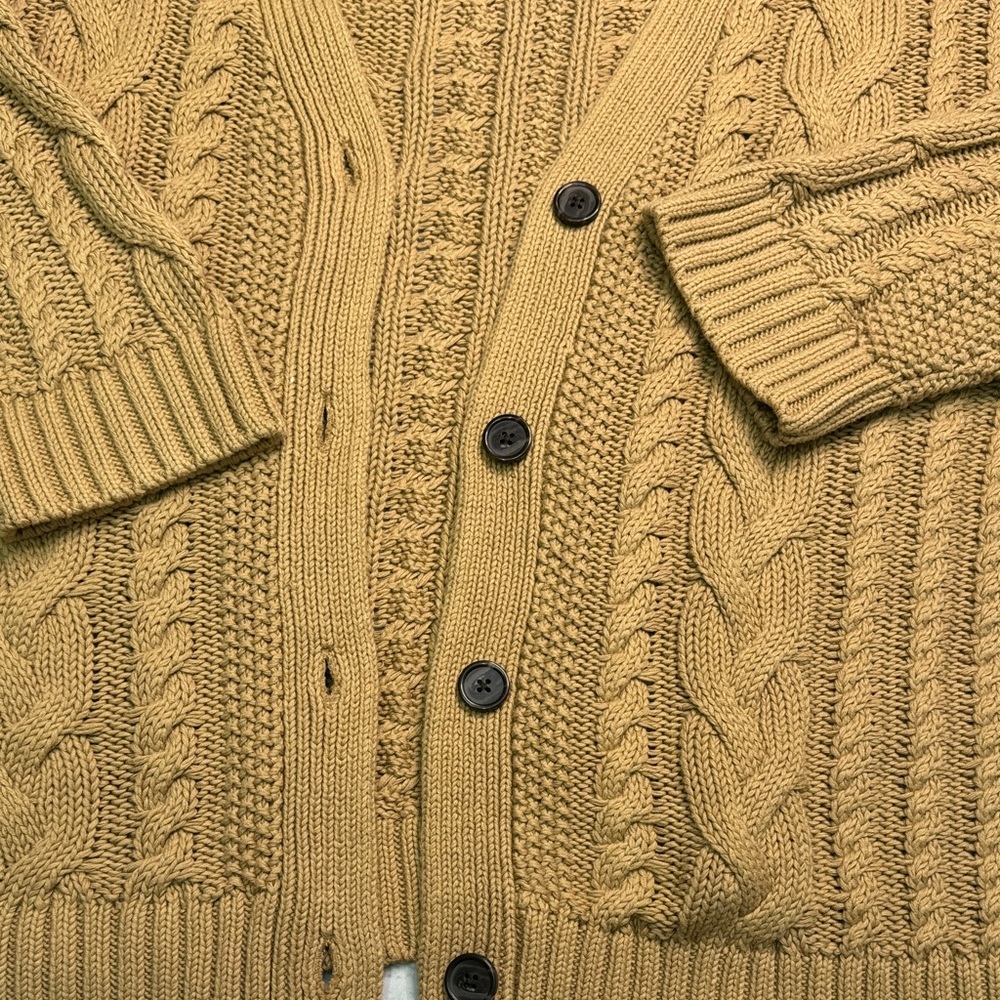 Women’s QUINCE Oversized Cable Knit Cardigan Sweater Size L - Picture 4 of 8